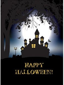 Free Vector Spooky 2024 Halloween Background With Haunted House EPS   Free Vector Spooky Halloween Background With Haunted House 