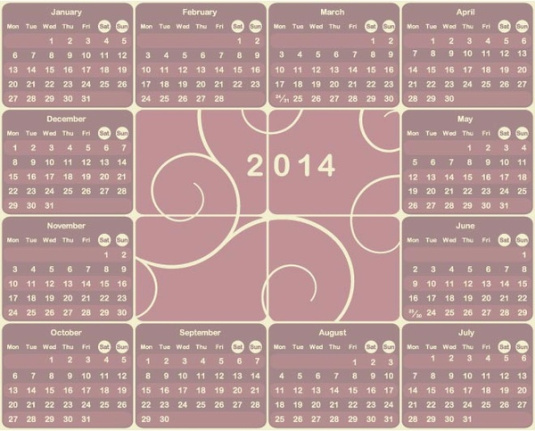 Vector14 European Calendar Template (EPS) (761 06 KB) WooVector